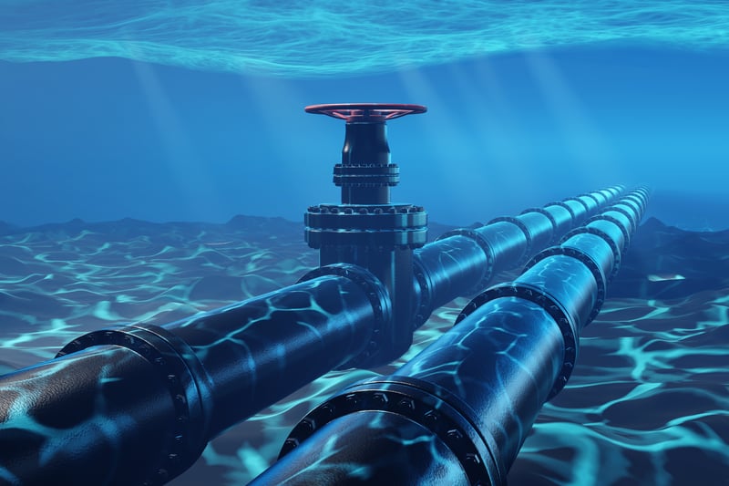 Pipes under the water.